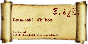 Baumhakl Ákos névjegykártya